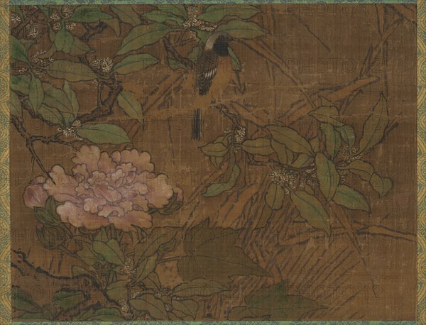 Birds and Flowers, mid 1400s-early 1500s. Attributed to Sesshu Toyo (Japanese, 1420-1506). Pair of hanging scrolls, ink and color on silk; image: 55.9 x 53.4 cm (22 x 21 in.); overall: 117 x 58 cm (46 1/16 x 22 13/16 in.).