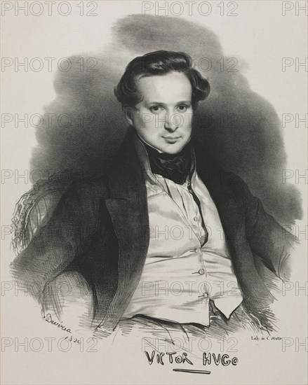 Victor Hugo, 1829. Achille Devéria (French, 1800-1857). Lithograph