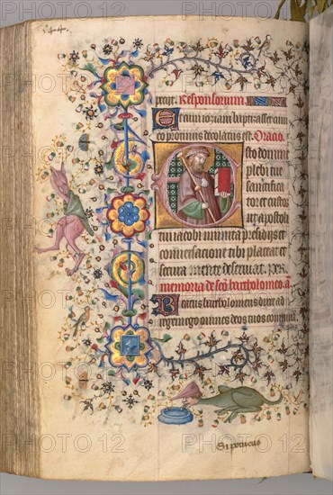 Hours of Charles the Noble, King of Navarre (1361-1425): fol. 266v, St. James, c. 1405. Master of the Brussels Initials and Associates (French). Ink, tempera, and gold on vellum; codex: 20.3 x 15.7 x 7 cm (8 x 6 3/16 x 2 3/4 in.)