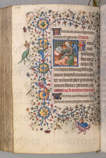 Hours of Charles the Noble, King of Navarre (1361-1425), , fol. 272v, St. Luke, c. 1405. Master of the Brussels Initials and Associates (French). Ink, tempera, and gold on vellum; codex: 20.3 x 15.7 x 7 cm (8 x 6 3/16 x 2 3/4 in.).