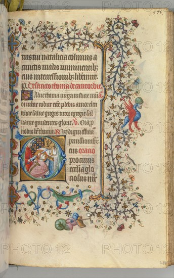 Hours of Charles the Noble, King of Navarre (1361-1425), fol. 282r, St. Thomas à Becket, c. 1405. Master of the Brussels Initials and Associates (French). Ink, tempera, and gold on vellum; codex: 20.3 x 15.7 x 7 cm (8 x 6 3/16 x 2 3/4 in.)