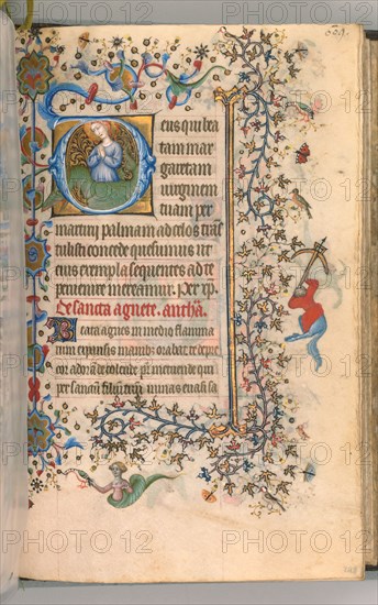 Hours of Charles the Noble, King of Navarre (1361-1425), fol. 299a, St. Margaret, c. 1405. Master of the Brussels Initials and Associates (French). Ink, tempera, and gold on vellum; codex: 20.3 x 15.7 x 7 cm (8 x 6 3/16 x 2 3/4 in.)