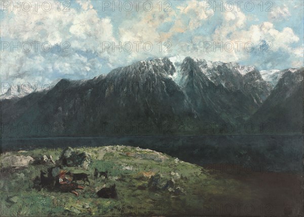 Panoramic View of the Alps, Les Dents du Midi, 1877. Gustave Courbet (French, 1819-1877). Oil on fabric; framed: 172 x 230 x 8.5 cm (67 11/16 x 90 9/16 x 3 3/8 in.); unframed: 151.2 x 210.2 cm (59 1/2 x 82 3/4 in.).