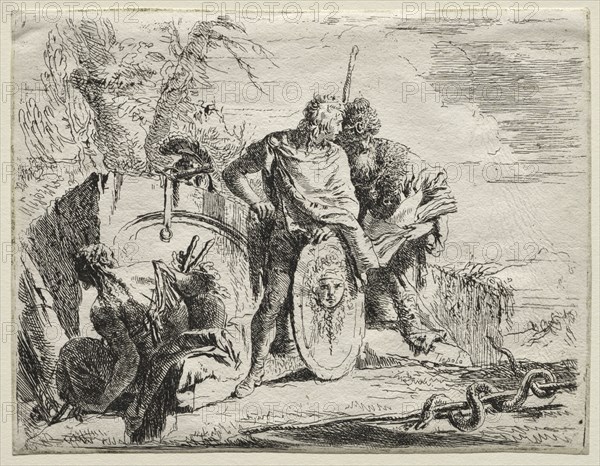Various Caprices:  The Astrologen and the Young Soldier. Giovanni Battista Tiepolo (Italian, 1696-1770). Etching