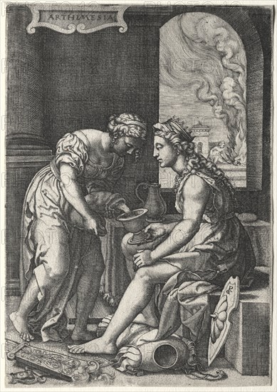 Artemisia, c. 1539. Georg Pencz (German, c. 1500-1550). Engraving