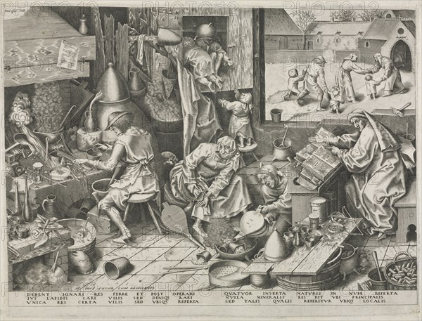 Alchemist. Philip Galle (Flemish, 1537-1612), after Pieter Bruegel (Flemish, 1527/8-1569). Engraving