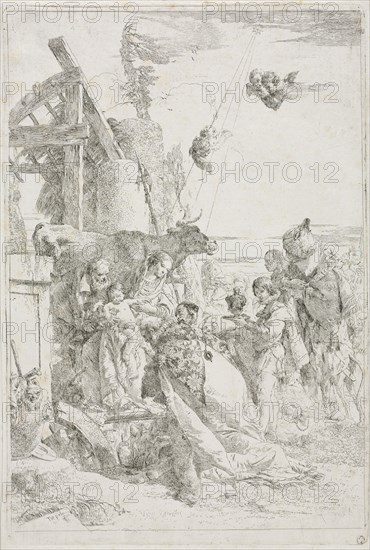 Adoration of the Magi, ca. 1740. Giovanni Battista Tiepolo (Italian, 1696-1770). Etching