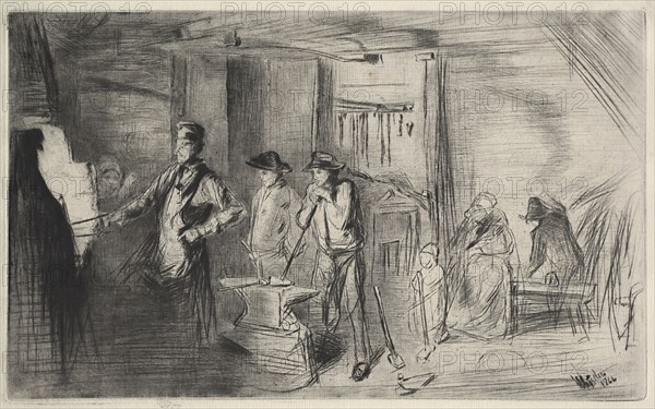 The Forge, 1862. James McNeill Whistler (American, 1834-1903). Etching and drypoint