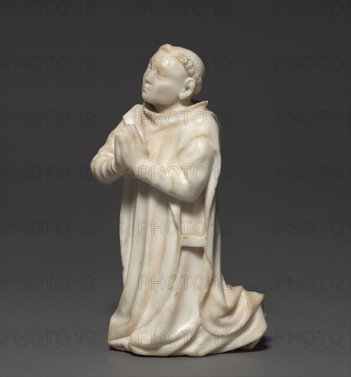 Kneeling Carthusian Monk, c. 1380-1400. France, Burgundy, Dijon, 14th century. Marble; overall: 24.2 x 14.7 x 7.6 cm (9 1/2 x 5 13/16 x 3 in.).