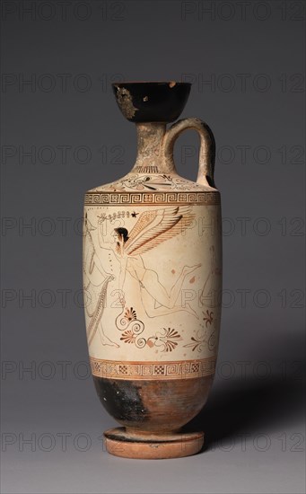 The Atalanta Lekythos (Funerary Oil Jug), 500-490 BC. Attributed to Douris (Greek). Painted white-ground terracotta; overall: 31.8 cm (12 1/2 in.).