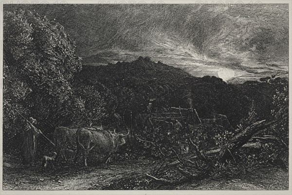 The Weary Plowman, begun 1858. Samuel Palmer (British, 1805-1881). Etching