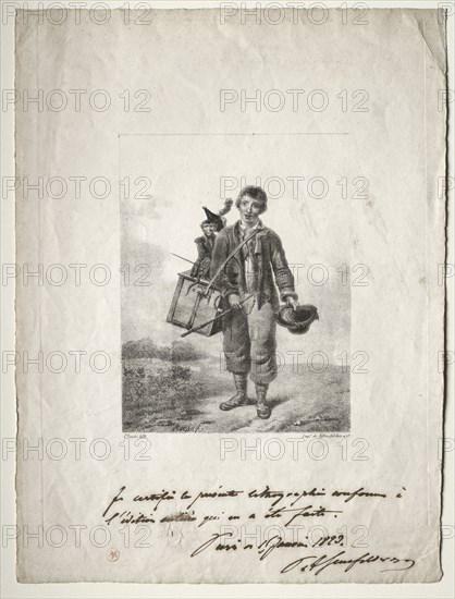 Organ-Grinder Boy. Alois Senefelder (German, 1771-1834). Lithograph