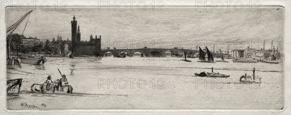 Old Westminster Bridge, 1871. James McNeill Whistler (American, 1834-1903). Etching; sheet: 23.2 x 14.4 cm (9 1/8 x 5 11/16 in.); platemark: 19.7 x 7.6 cm (7 3/4 x 3 in.)