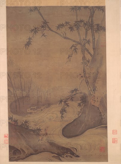 Bamboo and Ducks by a Rushing Stream, 1127-1279. Ma Yuan (Chinese, c. 1150-after 1255). Hanging scroll, ink and light color on silk; overall: 61 x 37 cm (24 x 14 9/16 in.).