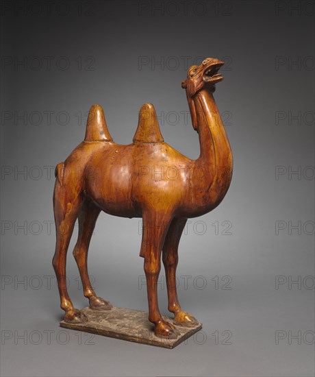 Camel, 8th Century. China, Tang dynasty (618-907). Glazed earthenware; overall: 79.4 cm (31 1/4 in.).