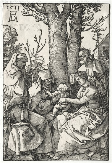 The Holy Family with Joachim and Anna, 1511. Albrecht Dürer (German, 1471-1528). Woodcut