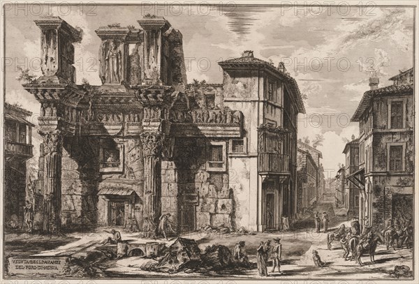 Views of Rome:  Forum of Nerva. Giovanni Battista Piranesi (Italian, 1720-1778). Etching