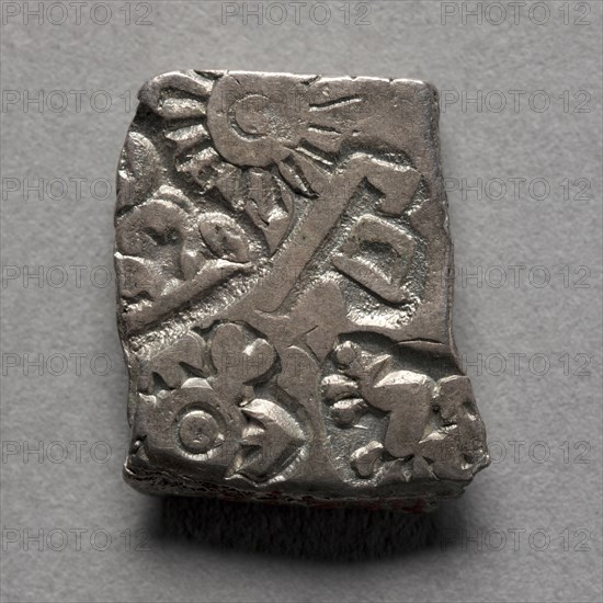 Punch-Marked Coin, 400-300 BC. India, Rajasthan, Maurya Period (322-185 BC). Silver; overall: 1.4 x 1.2 cm (9/16 x 1/2 in.).