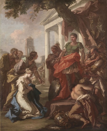 The Continence of Scipio, c. 1710. Giovanni Antonio Pellegrini (Italian, 1675-1741). Oil on canvas; framed: 155.5 x 132 x 12 cm (61 1/4 x 51 15/16 x 4 3/4 in.); unframed: 127 x 105 cm (50 x 41 5/16 in.).