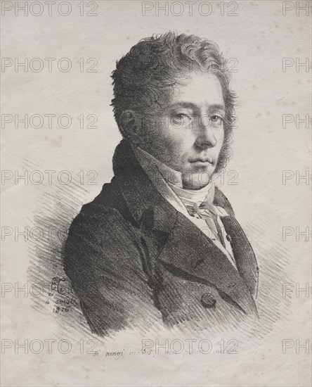 Receuil d'essais lithographiques:  Portrait of M. Coupin de La Couperie, 1816. Anne-Louis Girodet de Roucy-Trioson (French, 1767-1824). Lithograph; image: 22.5 x 18.4 cm (8 7/8 x 7 1/4 in.); overall: 31 x 24.2 cm (12 3/16 x 9 1/2 in.)