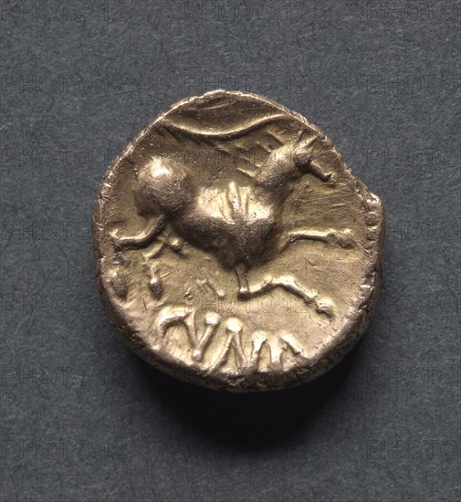 Cunobeline Quarter Stater (reverse), c. 10-40 A.D.. England (Ancient Britain), 1st century A.D.. Gold