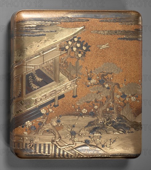 Writing Box, late 18th century. Japan, Edo Period (1615-1868). Lacquer with gold on wood; overall: 22.8 x 26.7 cm (9 x 10 1/2 in.).
