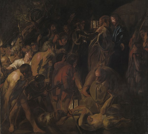 The Betrayal of Christ, late 1650s. Jacob Jordaens (Flemish, 1593-1678). Oil on canvas; framed: 249 x 271.5 x 8 cm (98 1/16 x 106 7/8 x 3 1/8 in.); unframed: 225.5 x 246.3 cm (88 3/4 x 96 15/16 in.).
