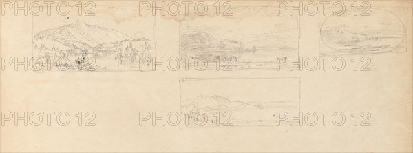 Sketchbook, page 40: Maine Landscape, 1859. Sanford Robinson Gifford (American, 1823-1880). Graphite