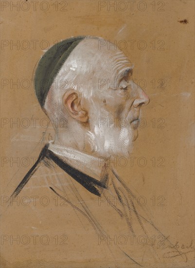 Karl Eduard von Liphart, c. 1875. Franz von Lenbach (German, 1836-1904). Paint over graphite(?); sheet: 54.3 x 40.7 cm (21 3/8 x 16 in.); secondary support: 54.3 x 40.7 cm (21 3/8 x 16 in.).