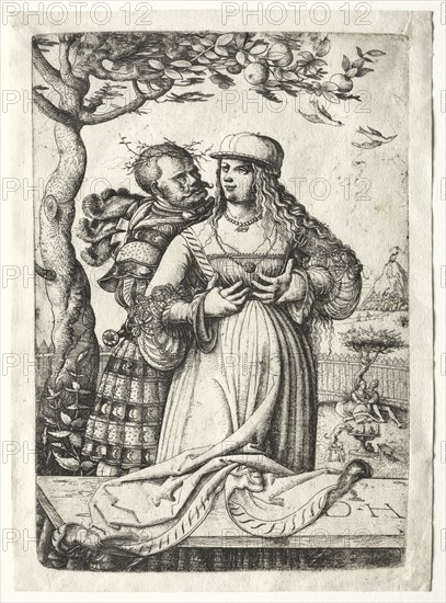 Soldier embracing a woman. Daniel I Hopfer (German, c. 1470-1536). Etching
