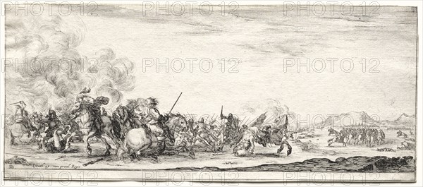 Cavalry Skirmish. Stefano Della Bella (Italian, 1610-1664). Etching