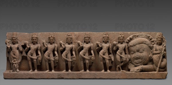 Lintel with the Nine Planets: Navagrahas, 7th - 8th century. India, central India, 7th - 8th century. Stone; overall: 44.4 x 158.6 x 18.2 cm (17 1/2 x 62 7/16 x 7 3/16 in.).