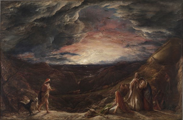 Noah:  The Eve of the Deluge, 1848. John Linnell (British, 1792-1882). Oil on canvas; framed: 168.5 x 242.5 x 9.5 cm (66 5/16 x 95 1/2 x 3 3/4 in.); unframed: 146 x 221 cm (57 1/2 x 87 in.).