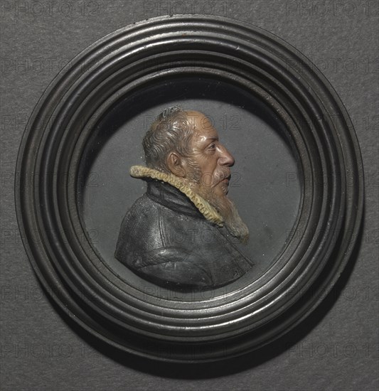 Portrait of a Man in Black, mid 1600s. Germany, mid 17th century. Colored wax on black wood ground; diameter: 6.6 cm (2 5/8 in.).