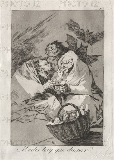 Caprichos:  There is Plenty to Suck, 1799. Francisco de Goya (Spanish, 1746-1828). Etching and aquatint