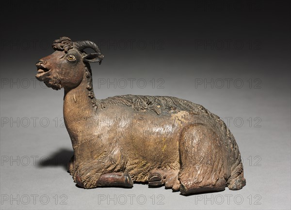 Figure from a Crèche: Sitting Ram, 1780-1830. Italy, Naples, late 18th-early 19th century. Painted terracotta; overall: 12.3 x 17 cm (4 13/16 x 6 11/16 in.).