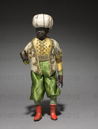 Figure from a Crèche: Attendant of the Magi, 1780-1830. Italy, Naples, late 18th-early 19th century. Painted wood and terracotta with various textiles; overall: 36.1 cm (14 3/16 in.).