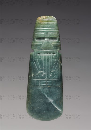 Celt-Shaped Pendant, c. 300 BC - AD 600. Costa Rica, Southern Nicoya region, c. 4th century BC - AD 7th century. Jadeite; overall: 15.2 x 5.4 cm (6 x 2 1/8 in.).