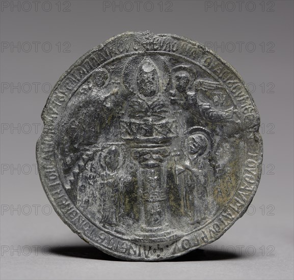 Pilgrim's Medallion with Saint Symeon the Younger, c. 1100. Byzantium, Syria, Byzantine period, early 12th Century. Lead; diameter: 5.7 x 0.4 cm (2 1/4 x 3/16 in.).