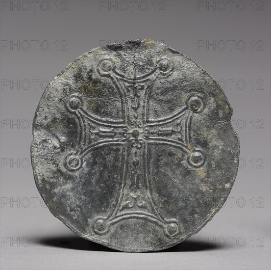 Pilgrim's Medallion with St. Symeon the Younger, c. 1100. Byzantium, Syria, early 12th Century. Lead; diameter: 5.7 x 0.4 cm (2 1/4 x 3/16 in.).