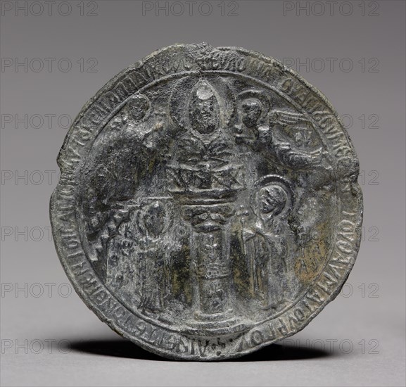 Pilgrim's Medallion with Saint Symeon the Younger, c. 1100. Byzantium, Syria, Byzantine period, early 12th Century. Lead; diameter: 5.7 x 0.4 cm (2 1/4 x 3/16 in.).