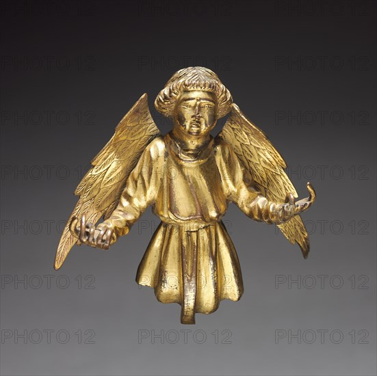 Angel from an Architectural Reliquary, c. 1400. Franco-Netherlands or Paris, 15th century. Gilt bronze; overall: 8.6 cm (3 3/8 in.).
