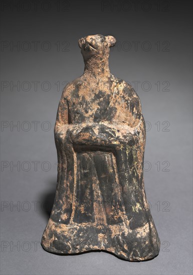 Mortuary Figure of the Zodiac Sign: Tiger (Gemini), 500s. China, Northern Wei dynasty (386-534). Gray earthenware with traces of slip; overall: 22.6 cm (8 7/8 in.).