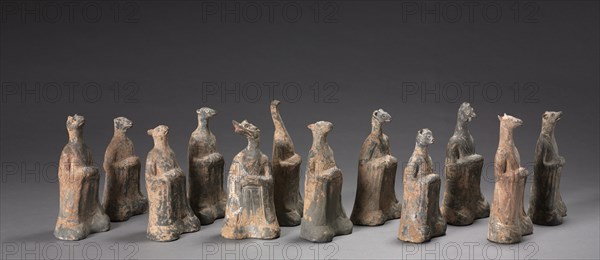 Mortuary Figures of the Zodiac Signs, 500s. China, Northern Wei dynasty (386-534). Gray earthenware with traces of slip; overall: 22.6 cm (8 7/8 in.).