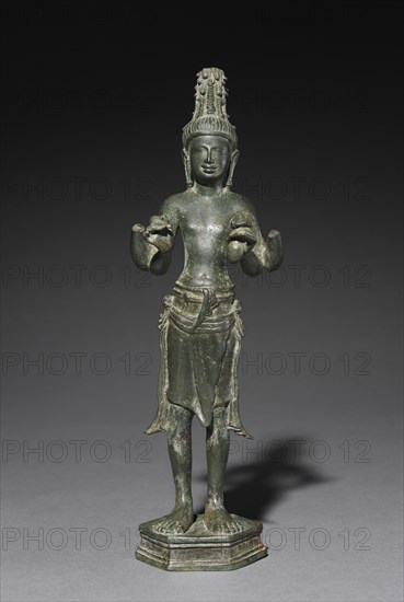 Maitreya:  The Buddha of the Future, 600s. Cambodia, Pre-Angkorean period (600-802). Bronze; overall: 28.2 cm (11 1/8 in.).
