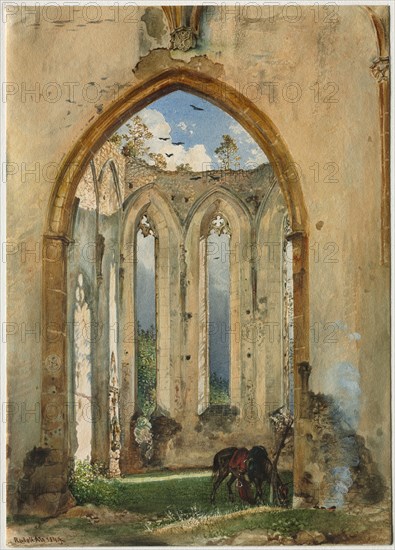 Ruin of a Church, 1849. Rudolf von Alt (Austrian, 1812-1905). Watercolor with gouache and glazing; image: 25 x 17.8 cm (9 13/16 x 7 in.).