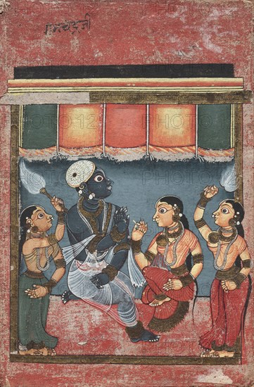 Krishna with Radha and Two Attendants (recto); Jagannath, Subhadra and Balarama in an Arch (verso), 18th century. India, Orissa, Mysore school, 18th century. Color on cloth; image: 19.5 x 15 cm (7 11/16 x 5 7/8 in.); overall: 25.5 x 17 cm (10 1/16 x 6 11/16 in.).