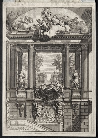 Staircase at the Palace of Voorst in Holland. Daniel Marot (French, 1655-1718). Engraving; sheet: 28 x 19.6 cm (11 x 7 11/16 in.); image: 26 x 18.1 cm (10 1/4 x 7 1/8 in.); platemark: 27 x 18.9 cm (10 5/8 x 7 7/16 in.)