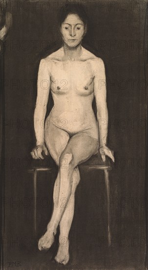 Seated Female Nude (Self-Portrait?), c. 1899. Paula Modersohn-Becker (German, 1876-1907). Charcoal with stumping; sheet: 62.2 x 33.9 cm (24 1/2 x 13 3/8 in.).