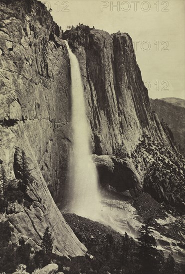 Yosemite Falls, 1868. Attributed to Eadweard J. Muybridge (American, 1830-1904). Albumen print; image: 30.8 x 20.8 cm (12 1/8 x 8 3/16 in.); matted: 50.8 x 40.6 cm (20 x 16 in.).